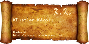 Künstler Károly névjegykártya